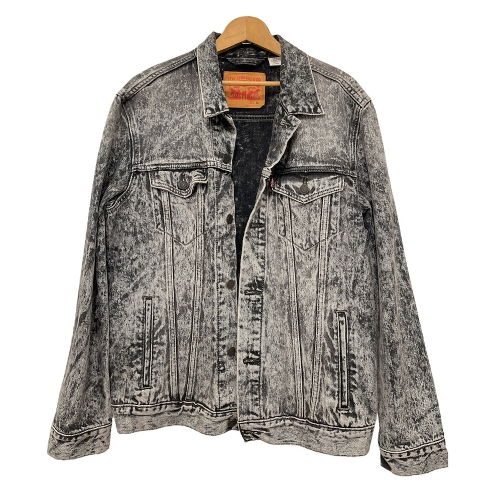Levi’s Black and White Acid Wash Denim Jacket